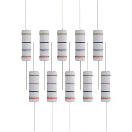 FOCMKEAS 10 PCS 300 Ohm Resistor Axial Lead, 5W 5% Tolerance Metal Oxide Film Resistor, Flame Proof for DIY Electronic, Audio-Video Projects