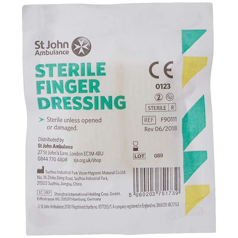 St John Ambulance F90111 3.5x3.5cm Sterile Finger Dressing