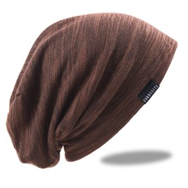 Ruphedy Men Summer Beanie Long Slouchy Thin Lightweight Skull Cap B011h (Brown)
