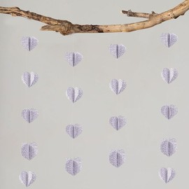 4 Pack Heart Garland Book Pages Book Garland Newspaper Bunting Party Holiday Christmas Nursery Strand String Banner Wedding Garland Decorate(White Heart)