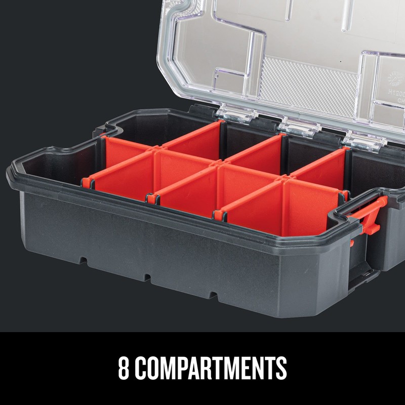 CRAFTSMAN VERSASTACK Storage Organizer, Small Parts Organizer, 8 Compartments, Lid