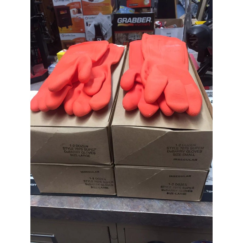 Dubarry 12 Pairs Heavy Duty Industrial Household Latex Rubber Gloves