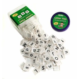 Eureka Tub Of Letter Tiles Back to School Classroom Supplies Educational Toy, 1'' x 1'' tiles, 176 pc