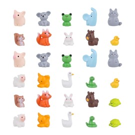 Aikeis 30 Pieces Mini Animals Resin Mini Home Decoration DIY Decoration Mini Frills Garden Decoration Micro Landscape (15 Styles)