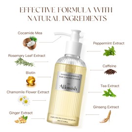ALLOWISH Hair Loss Shampoo for Thinning Hair with Biotin Ginger | Rosemary Shampoo for Hair Growth & Healthy Hair Thickening & Strengthening, Hydrating, Volumizing, Sulfate-Free