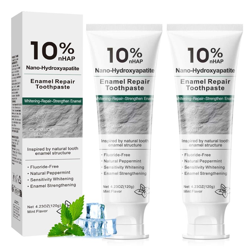 10% Nano Hydroxyapatite Toothpaste, Fluoride Free Toothpaste for Sensitive Teeth,