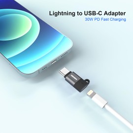 Kabonex Lightning Female to USB-C Male Adapter Compatible with iPhone15/Plus/Pro/Pro Max and More Type C Devices | 30W PD Fast Charging | Not for Audio/OTG - 3 Pack