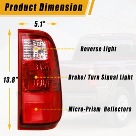 Boine Left Driver Side Tail Light Compatible With 2008-2016 Ford F250 F350 F-250 F-350 Rear Light Brake Lamps Replace 7C3Z13405A (Left Driver Side)