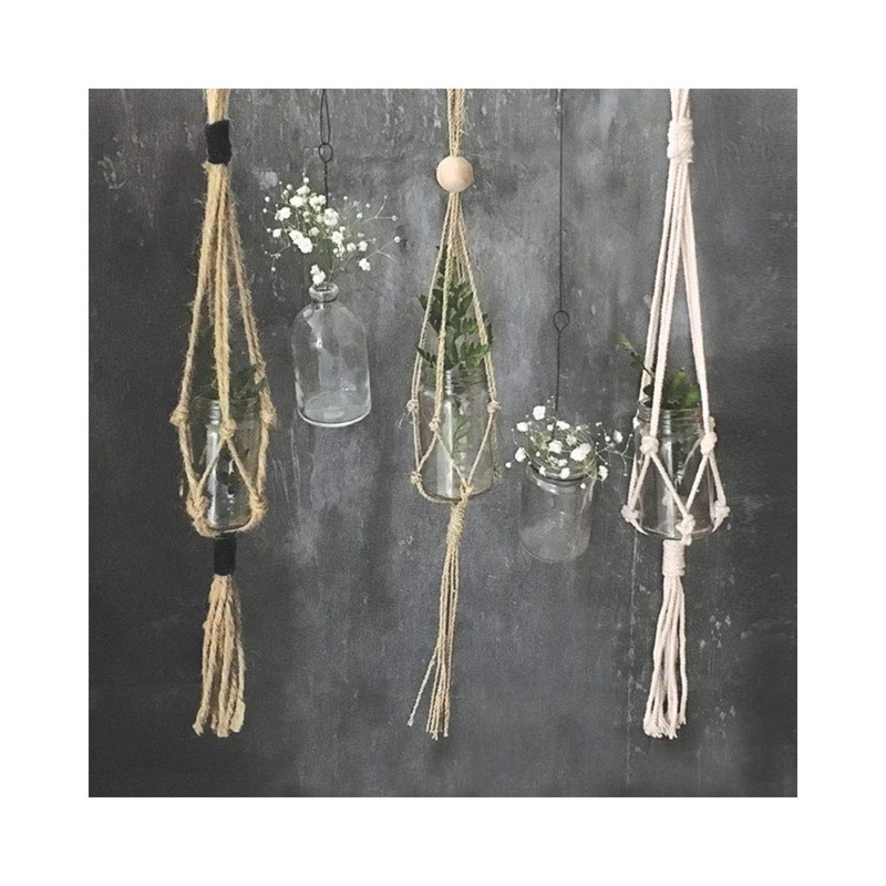 East of India Small Macrame Pot Holdenatural Cotton