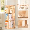 OOOK Solid Wood Rotating Bookshelf for Kids, Spinning Bookshelf Tower