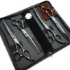 KINGSTAR 7.0in Titanium Black Professional Pet Grooming Scissors Set,Straight &