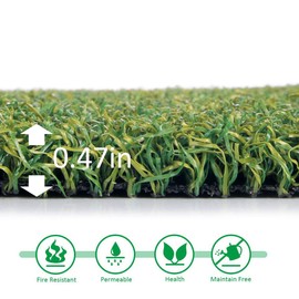 Pro Putting Green Golf Artificial Grass Turf 4FTX12FT， Indoor Outdoor Golf Training Mat, Synthetic Fake Grass for Baseball Football Gym Sports