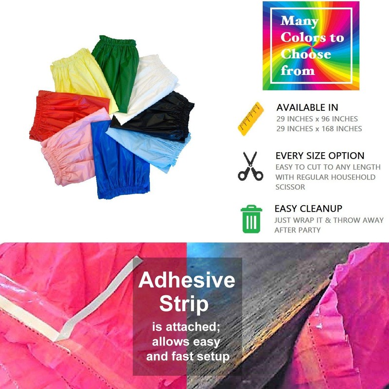 Party Essentials Plastic Table Skirt, 1-Count, 29" W x 8'