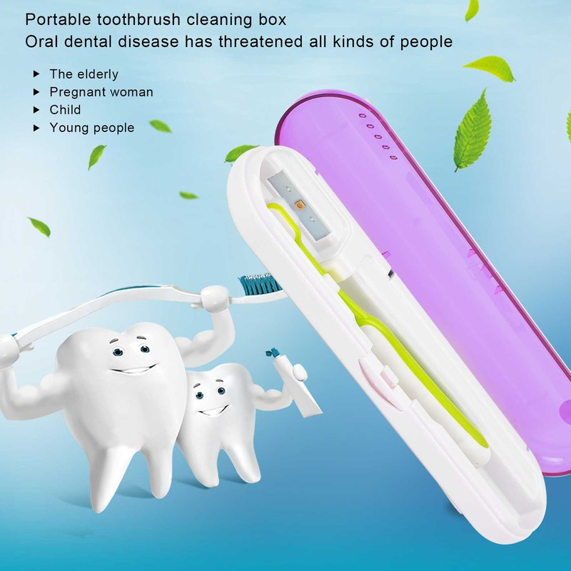 ZL‑08L UV LED Toothbrush Holder Cleaner Portable Ultraviolet Toothpaste CleanerPurple