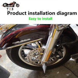 TDZ Chrome Front Axle Nut Covers 3.6" Inch Spike Front Axle Nut Covers Caps for Harley Softail Dyna Touring Street Electra Road Glide Sportster