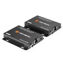 J-Tech Digital 4K HDMI Extender Over Ethernet Cat6/Cat7, 4K@30Hz Up to 132 Ft 1080P Up to 230 Ft, Supports 3.5mm Audio Extraction Port, HDMI Loop Out, IR, PoC [JTECH-EX-4K30IP]
