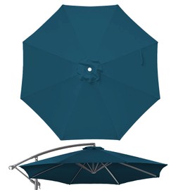 Jorohiker 10ft Patio Umbrella Replacement Canopy for 8 ribs, Fits Hanging Offset Cantilever Market Outdoor Patio Shades，Canopy Only (Peacock Blue, only fits 10ft 8ribs)