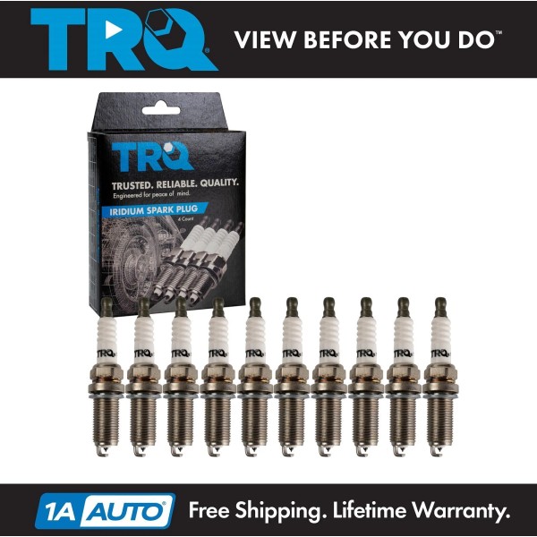 TRQ Iridium Spark Plugs Engine Tune Up Ignition Kit 10