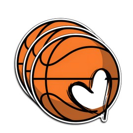 (3Pcs) Large Basketball for Poster Board Stickers Funny Sarcastic Quote Humor Motivational Inspirational Gifts Waterproof Vinyl Decals for Kindle Water Bottle Bumper Car Hard Hat Phone Laptop 3"