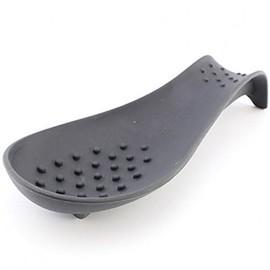 Kochblume Löffelablage | Ablage für Küchenhelfer | Premium-Silikon & BPA frei| Hitzebeständig | Spülmaschinenfest | 23cm | Farbe: anthrazit