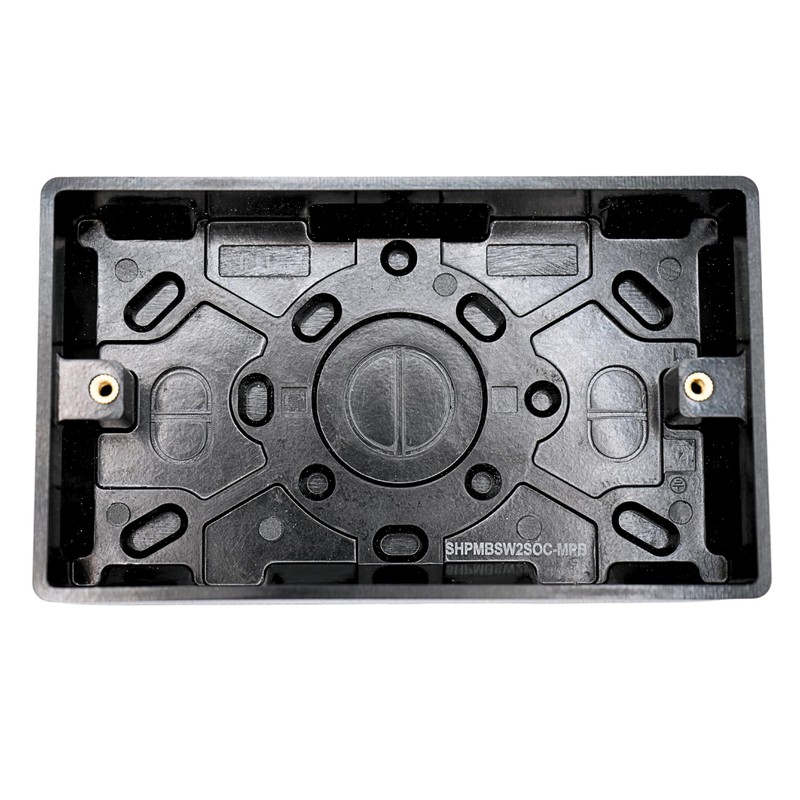 SHP ELECTRICAL® Screwless Matt Black Metal 2 Gang 13A Switched
