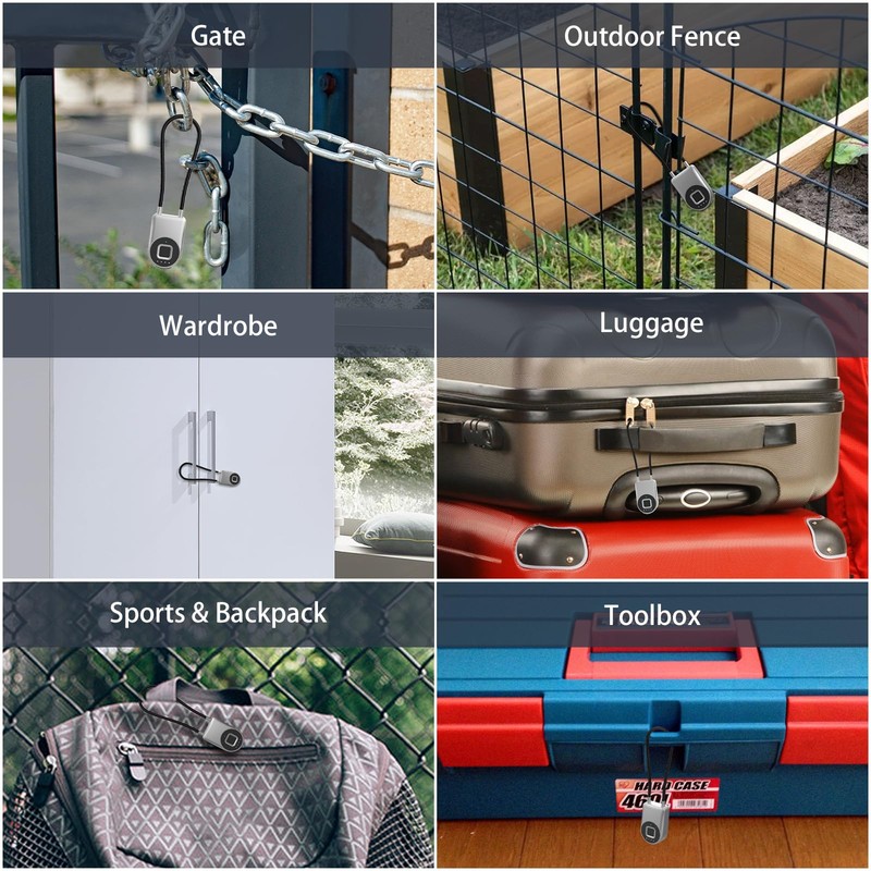 Fingerprint Cable Lock, eLinkSmart Fridge Locks with Bluetooth APP Control,