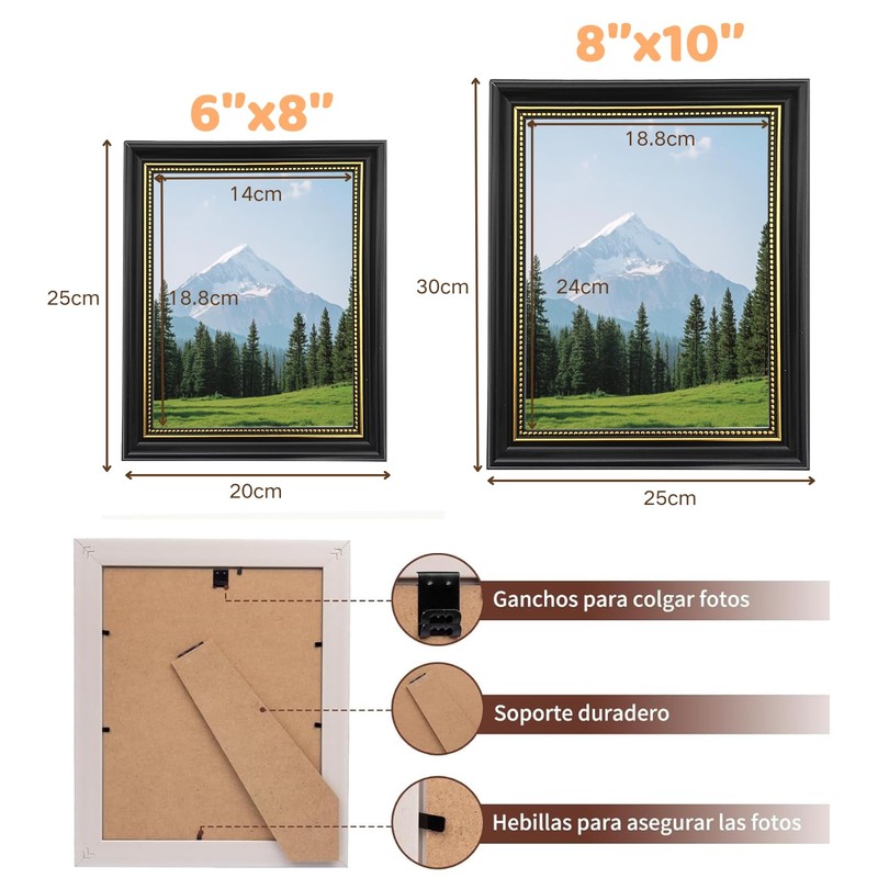 Juego de 2 Marcos de Fotos de 8x10 Pulgadas, Decoración