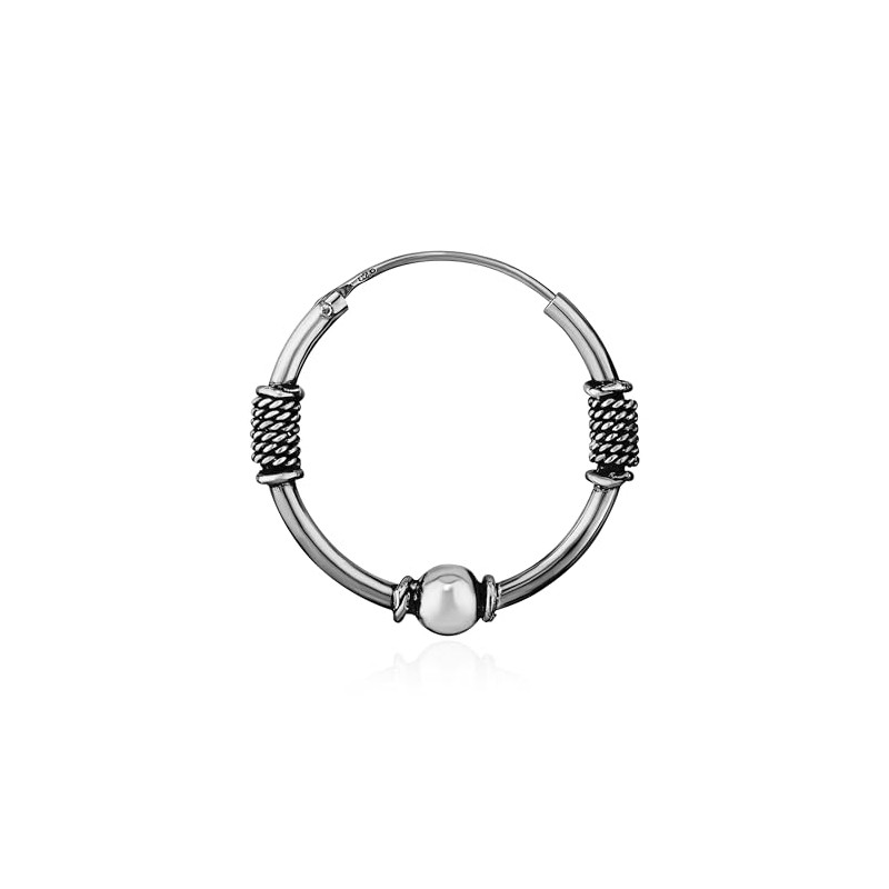 NKlaus Single 925 Sterling Silver Celtic Gothic Hoop Earrings Solid