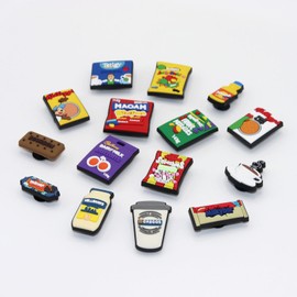 AQUACLR 15 PCS Shoe Charms for Croc Charms, Cartoon Food Shoe Charm DIY Decorative Shoe Buckles PVC Ornament Birthday Gifts for Boys and Girls