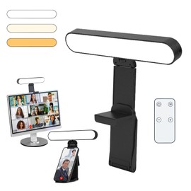 SMOCTAR Video Conference Light for laptop & phone, Desk Ring Light with Stand, Zoom Meeting Light for Video Calls Selfie Makeup PC Webcam, Live Streaming Light with Remote Control