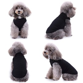 CAISANG Dog Shirts Puppy Clothes for Small Dogs Boy, Pet T-Shirts Doggy Vest Apparel, Comfortable Summer Shirts Beach Wear Clothing, Outfits for Medium Dog, Kitty Cats, Soft Cotton Tops (Black M)