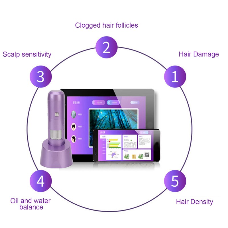 Scalp Analyzer Device WIFI Wireless 5 To 200X Portable LED
