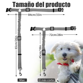 2 PCS Verstellbarer Anschnallgurt Hund Auto kopfstütze, Sicherheitsgeschirr Hund, Hunde Sicherheitsgurt für Kleine Hunde