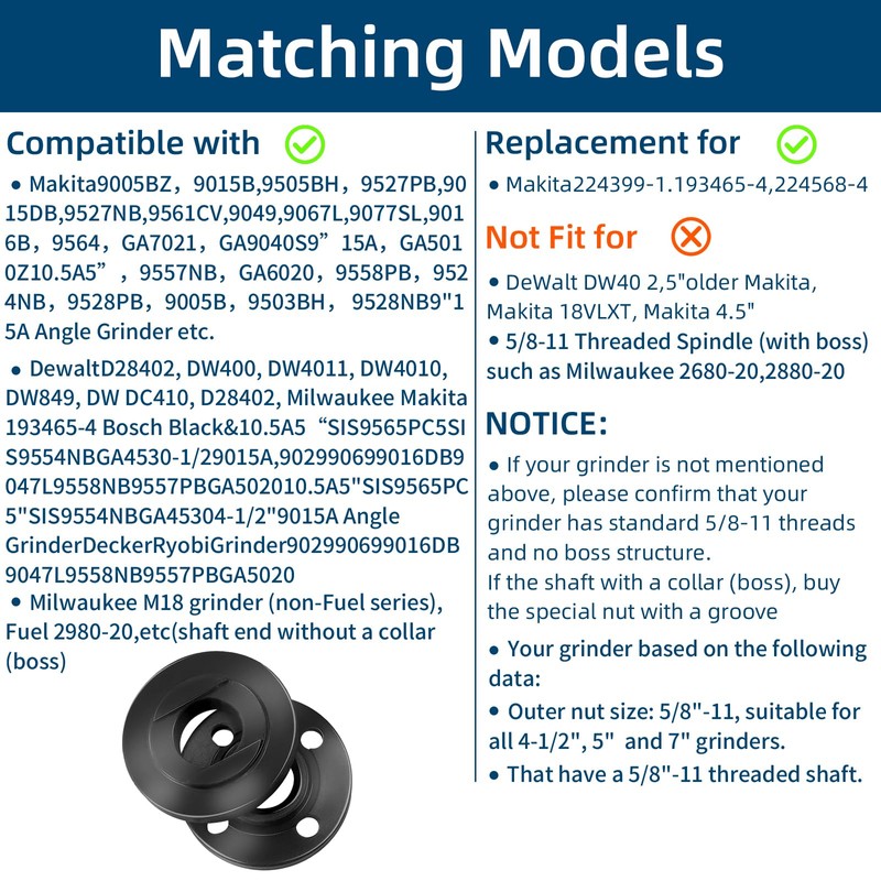 7PCS IALTMEI Angle Grinder Nut ＆ Angle Grinder Wrench Set，