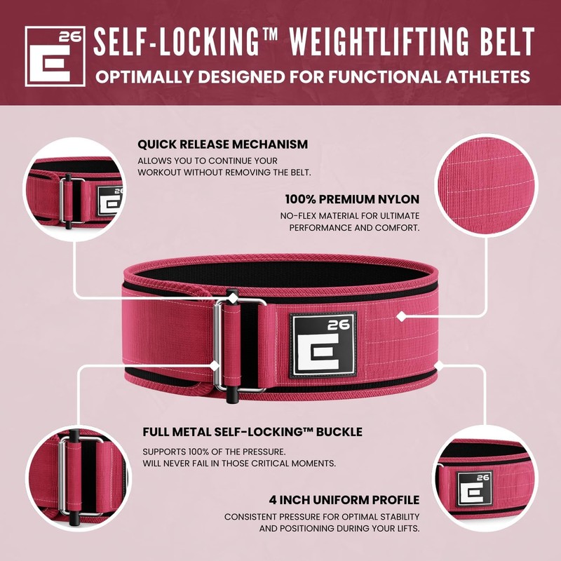 Self-Locking Weight Lifting Belt,Premium Weightlifting Belt for Serious Functional Fitness,