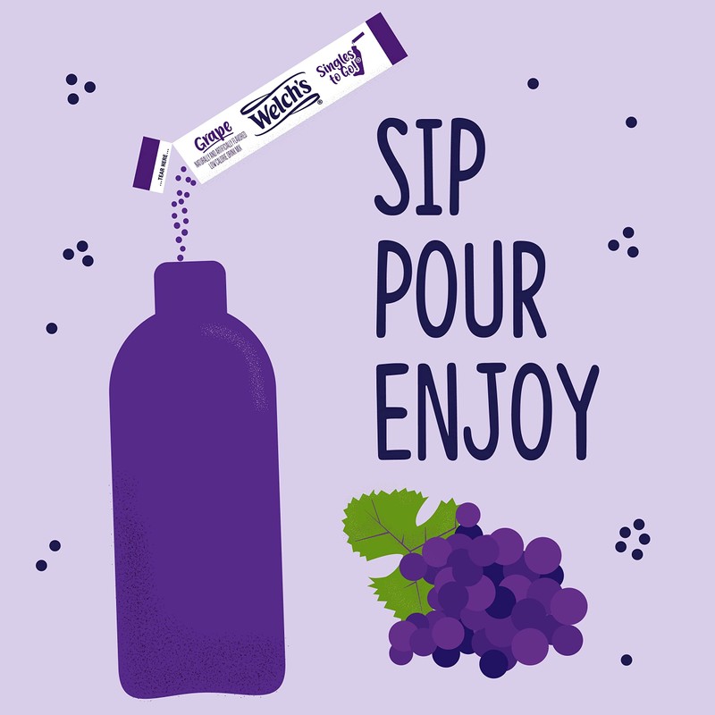 Welch's Singles To Go Water Drink Mix - Grape Powder