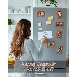 Magnetic Picture Frame for Refrigerator, Fridge Magnets Holds 2.5 x 3.5 Inches Photos, 6 Pack (6, Brown)