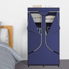 SORCEDAS Portable Wardrobe Closet Storage Organizer Metal Hanging Rack Non-Woven