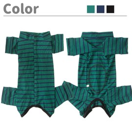 Dog’s Recovery Suit Post Surgery Shirt for Puppy, Full Coverage Dog's Bodysuit Wound Protective Surgical Clothes for Small and Medium Pets (Green Black Stripe-s)