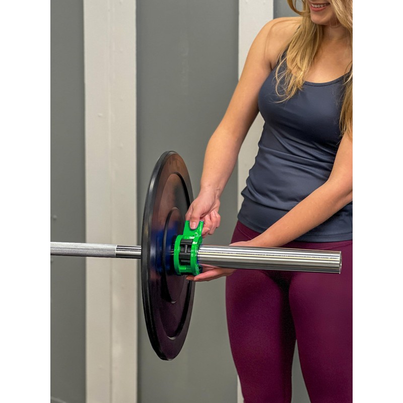 Clout Fitness Barbell Clamps Collars Green