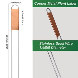 50 Pieces Metal Plant Labels 11.8 Inch Copper Metal Plant Tags Garden Label Markers Outdoor Planting Garden Markers for Plants Vegetables Herb Seedlings Flowers(Copper)