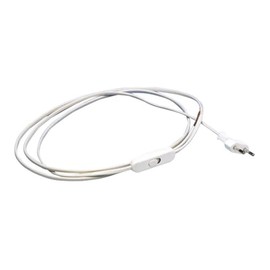 Flat Cable + Input + Plug 2m White - The ideal cable for secure and efficient connections, the flat and long design prevents tangling and keeps your space tidy and organized.