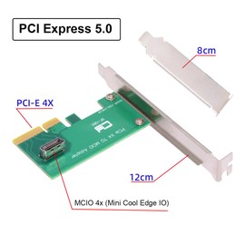 Cablecc PCI-Express 5.0 4.0 4X to MCIO Mini Cool Edge IO Female Host Adapter for PCIe Nvme U.2 SSD