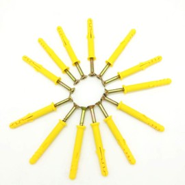 20 Set Screws and Anchors Set M4x80 Screw with 6x80 Plastic Expander Anchor Screw Hole Fillers and Screws Galvanized Plated for Drywall Hollow Wall Concrete Ceiling Tile Wood (Φ6-80mm,20set,M4 x 80)