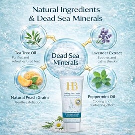 HB, Unique pelar pie crema que Pampering y Regenerante la piel en ambos pies y hands. softening y quitar seca y áspera Dead las células de la piel, 20