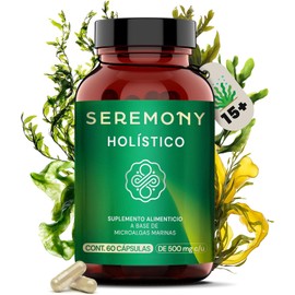 SEREMONY - Holístico Microalgas Marinas Salvajes - Suplemento Alimenticio 60 Cápsulas - Mezcla de Microalgas con Vitaminas A, B, C y E, Aminoácidos Esenciales y Ácidos Grasos - Fitoplancton Marino - 100% Natural y Multivitamínico