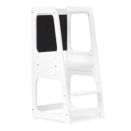 Dream On Me Explora Toddler Learning Tower/Anti-Slip Base/Multipurpose Kids Step Stool / 3 Platform Heights/Chalkable Black Board/Children’s Step Stool