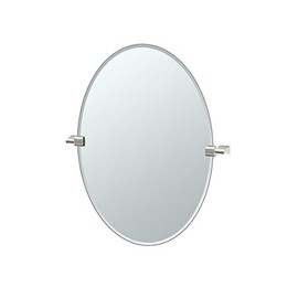 Gatco 4389 Bleu, Oval Mirror, Satin Nickel, 26.5-inch