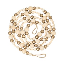 PH Pandahall 4.9 Feet Christmas Tree Wood Bead Garland Wood Garland for Christmas Tree Wood Beads Garland for Home Room Decoration Wall Hanging Curtain Rod Accents Shelf