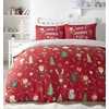 Bedlam Elf & Santa-Easy Care Duvet Cover Set, Polycotton, Multicolour,
